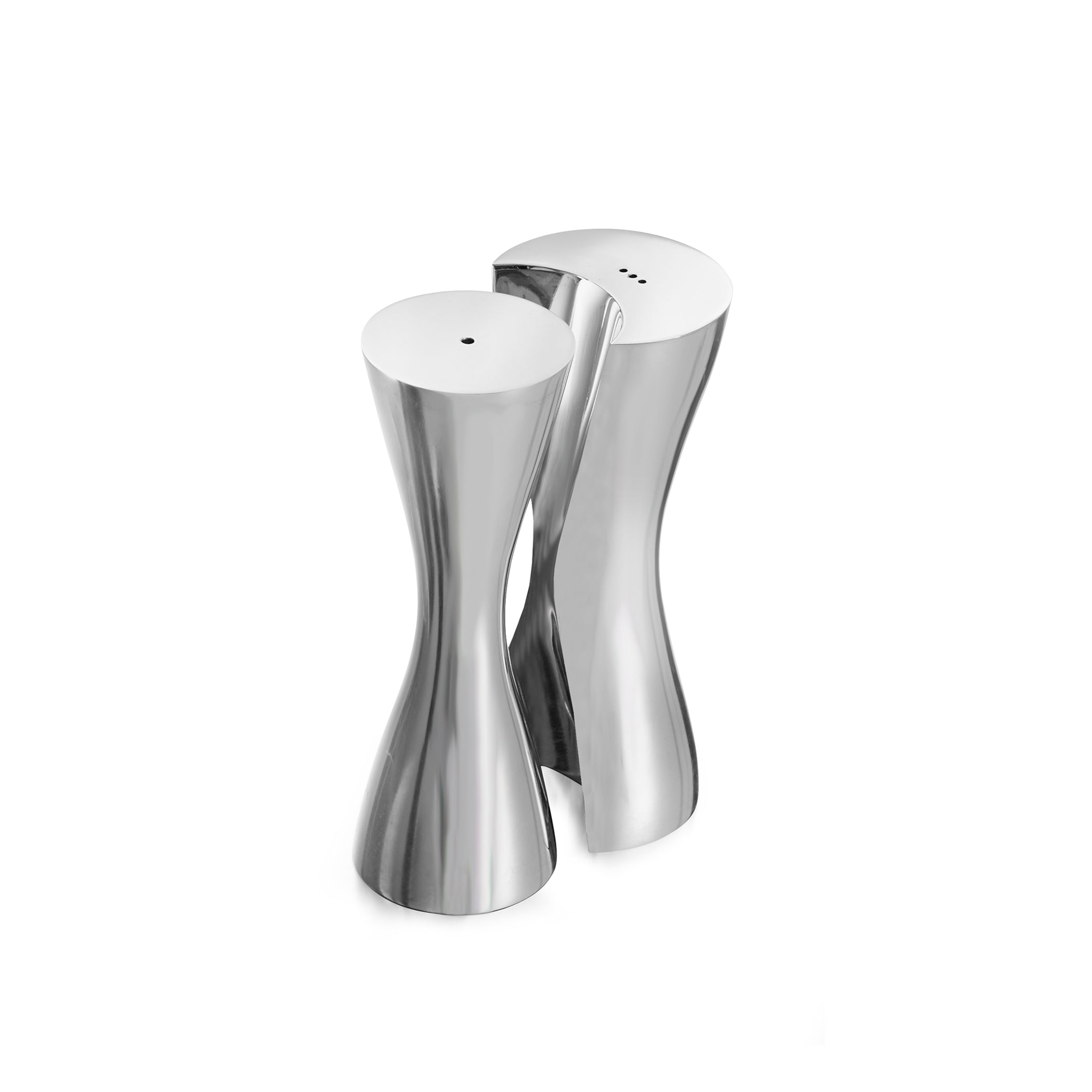  Nambe Hug Salt and Pepper Shakers - Silver - Bonton