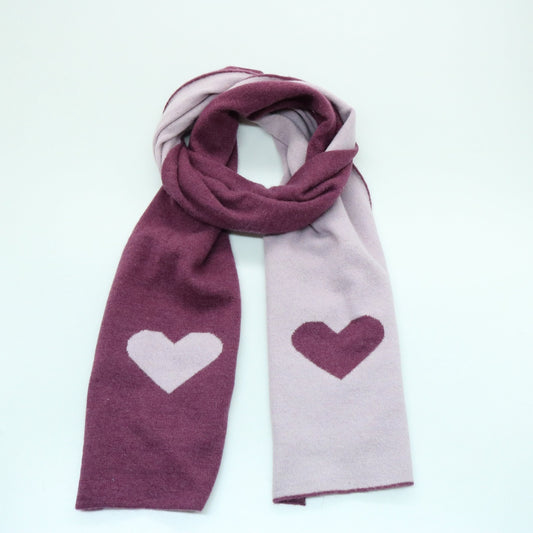 COLOR BLOCK SCARF WITH HEART