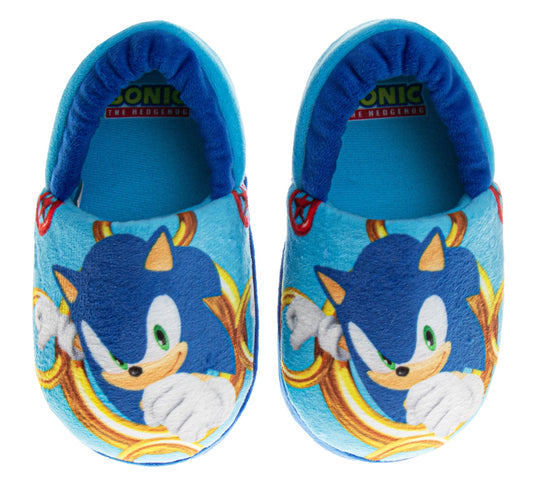 SEGA Sonic the Hedgehog Slippers - Kids House Shoes Lightweight Plush Warm Comfort Soft Aline Slipper (Toddlers - Little Kids)