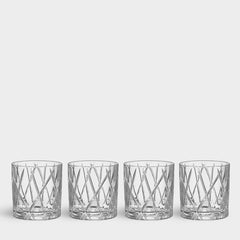 City Double Old Fashion Glass 4 Piece Set