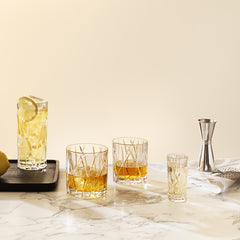 City Double Old Fashion Glass 4 Piece Set