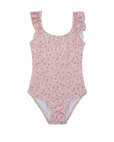 Ditsy Dream Textured Square Neck Ruffle One Piece