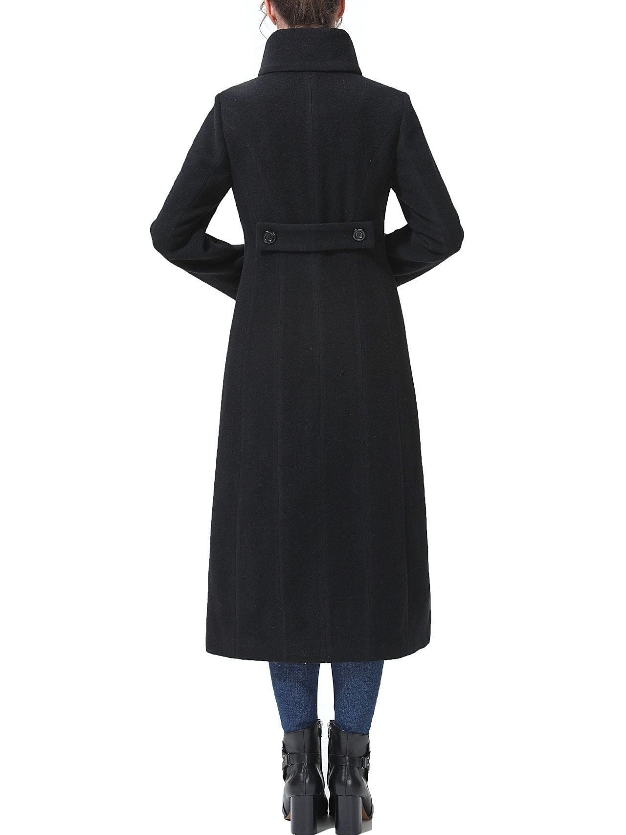  BGSD Women's Mia Full Length Long Wool Coat - Black - Bonton