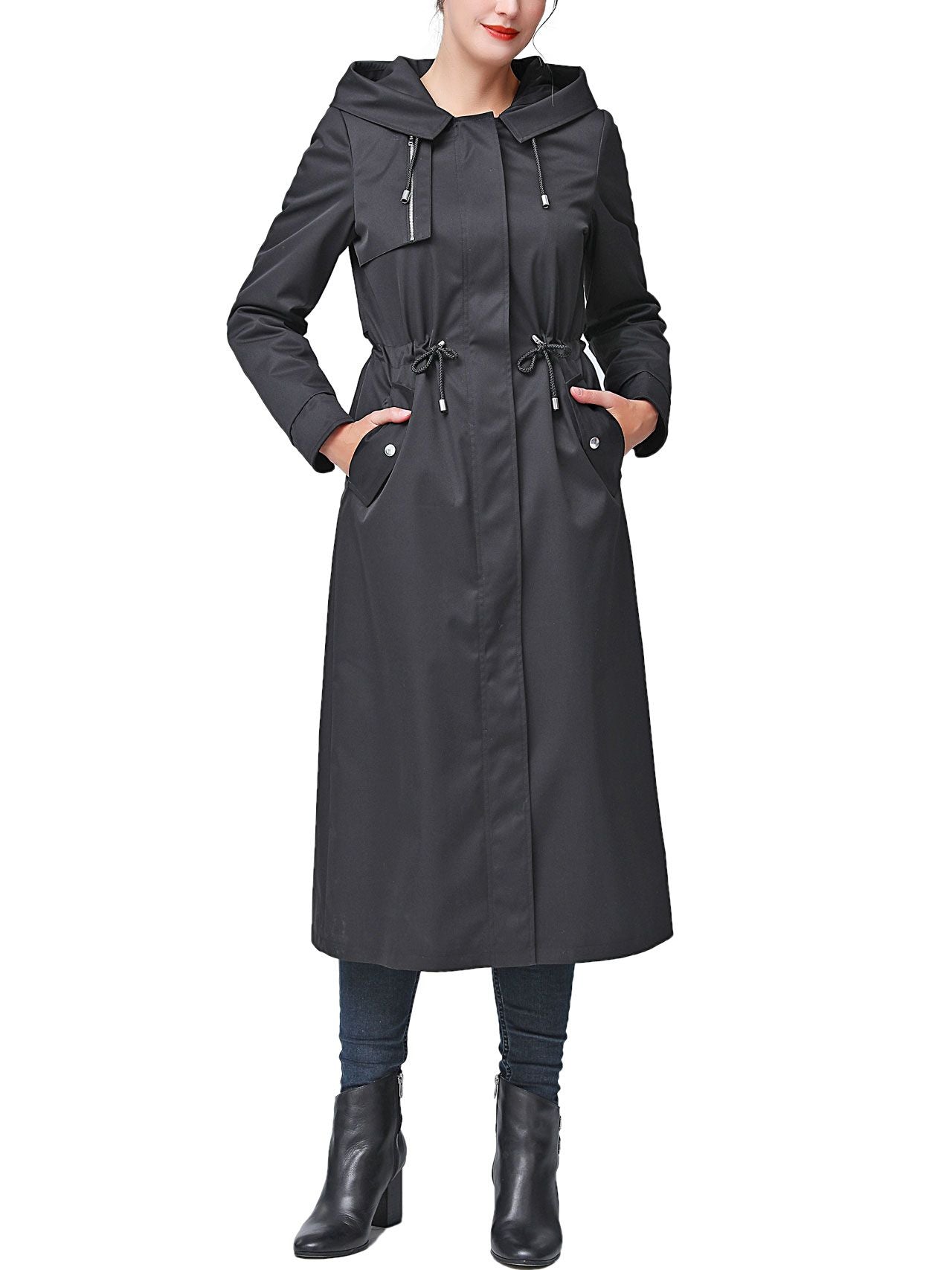  BGSD Women's Laney Water-Resistant Hooded Zip-Out Lined Long Parka - Black - Bonton