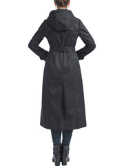 Women's Paula Water-Resistant Hooded Long Rain Coat