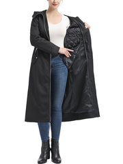 Women's Zip-Out Lined Hooded Long Raincoat