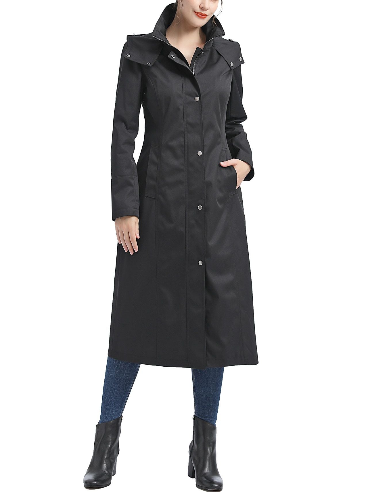  BGSD Women's Kathy Water-Resistant Hooded Maxi Parka Coat - Black - Bonton