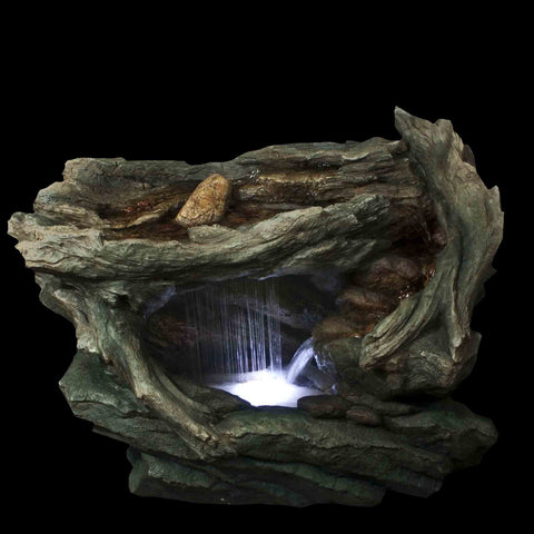 31" LED Woodland Grotto With Stones Outdoor Garden Water Fountain