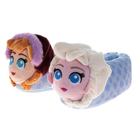 Disney Frozen 3D Slippers Anna & Elsa Warm Fluffy House Slippers for Girls (Toddlers)