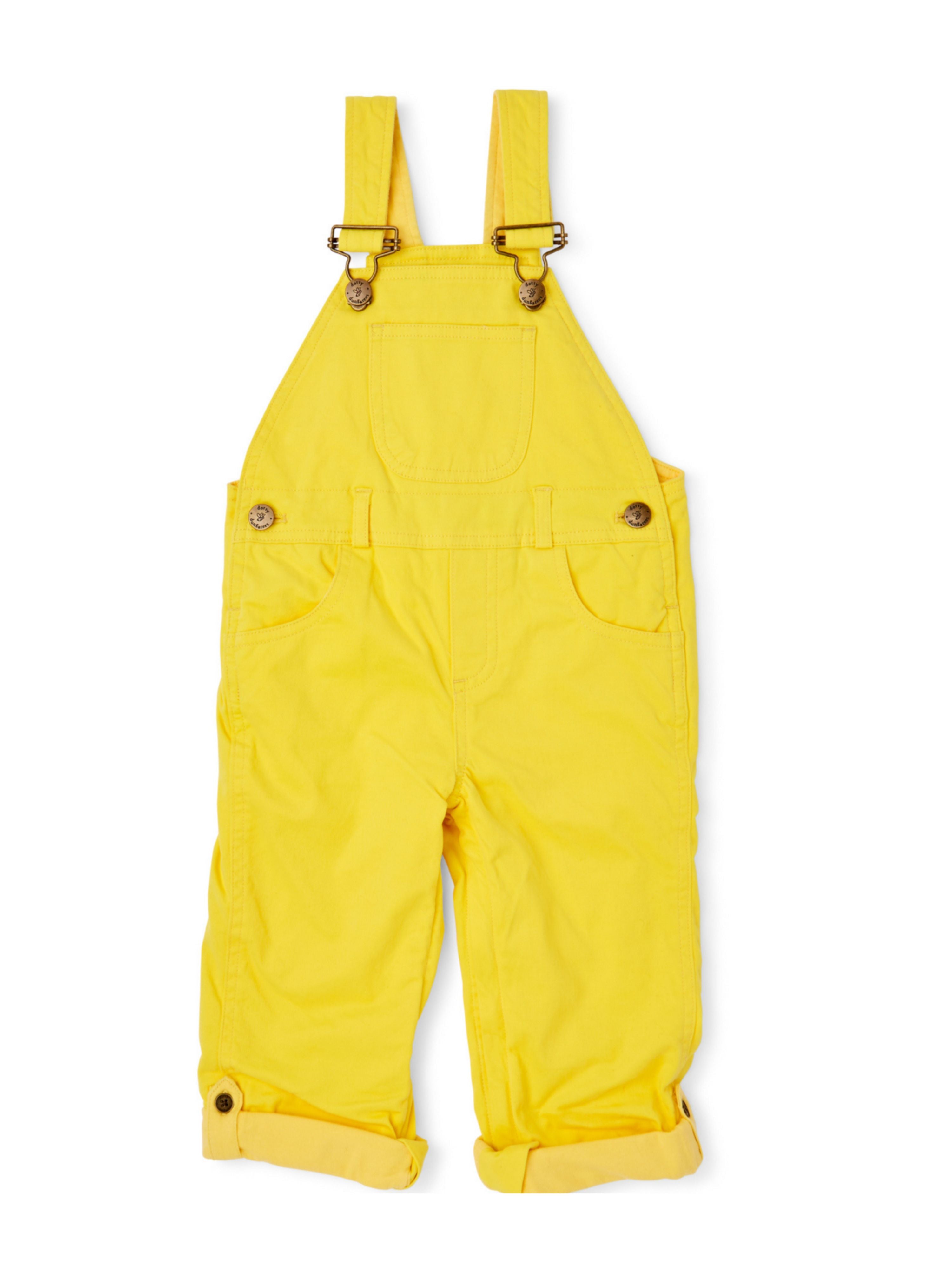  Dotty Dungarees Classic Summer Denim Overalls - Yellow - Bonton