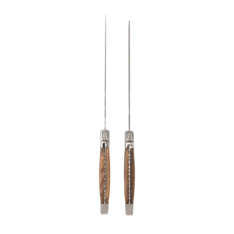 Laguiole Olive Wood Carving Knife and Fork Set