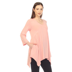 Women's Empire Waist V-Neck Tunic Top