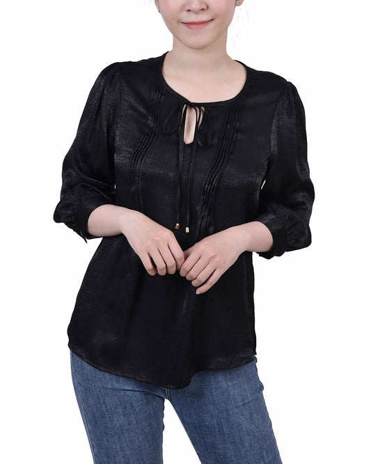 Elbow Sleeve Satin Blouse