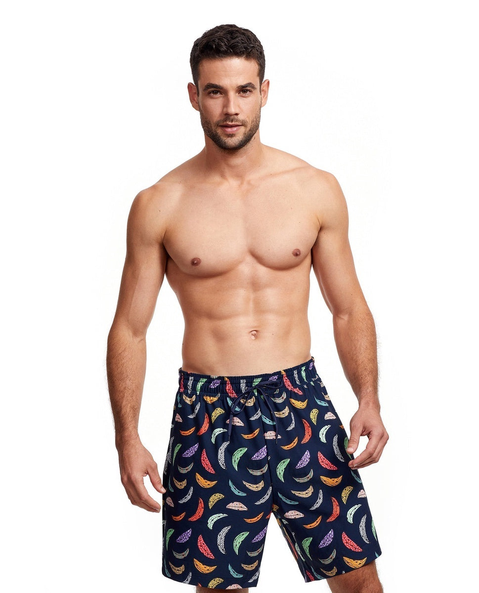  Gottex Men 7-Inch Swim Trunks - GOTTEX MEN GRAPHIC BLUE FEATHERS - Bonton