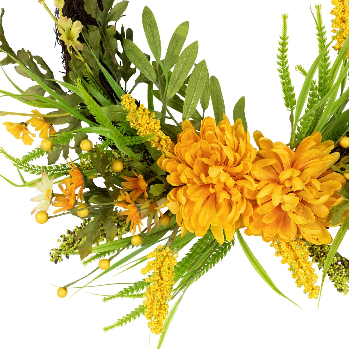  Northlight Peonies Artificial Fall Harvest Twig Wreath  22-Inch  Unlit - Default Title - Bonton