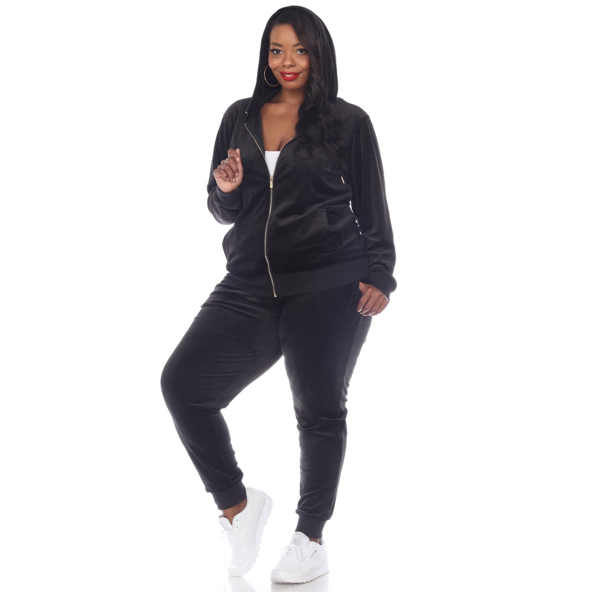  White Mark Plus Size 2 Piece Velour Tracksuit Set - 3X - Bonton