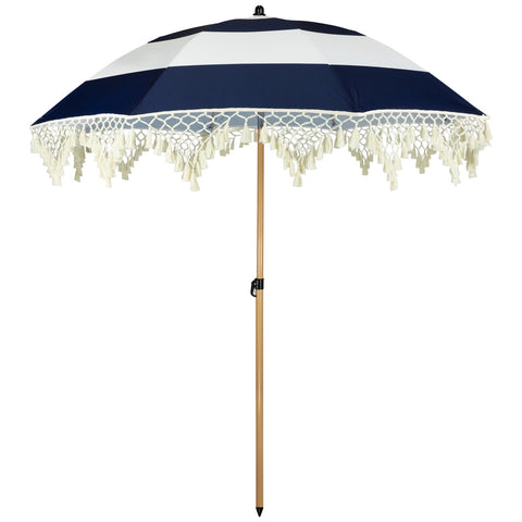 Striped Outdoor Tilting Beach Market Umbrella - 6.5' - Blue and White