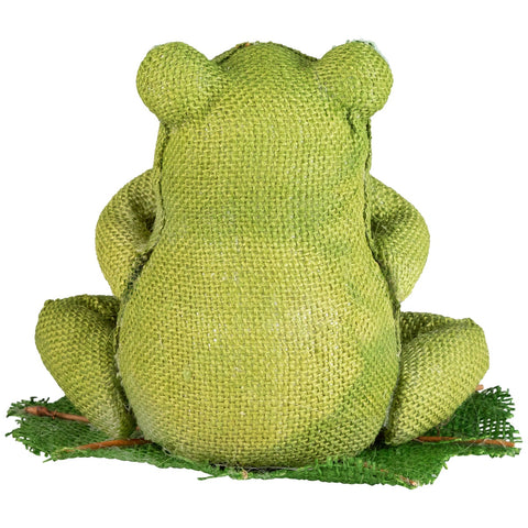 7.5" Green  Yellow and White Decorative Sitting Frog Spring Decoration
