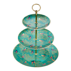 Sara Miller Chelsea Collection Green 3 Tier Cake Stand