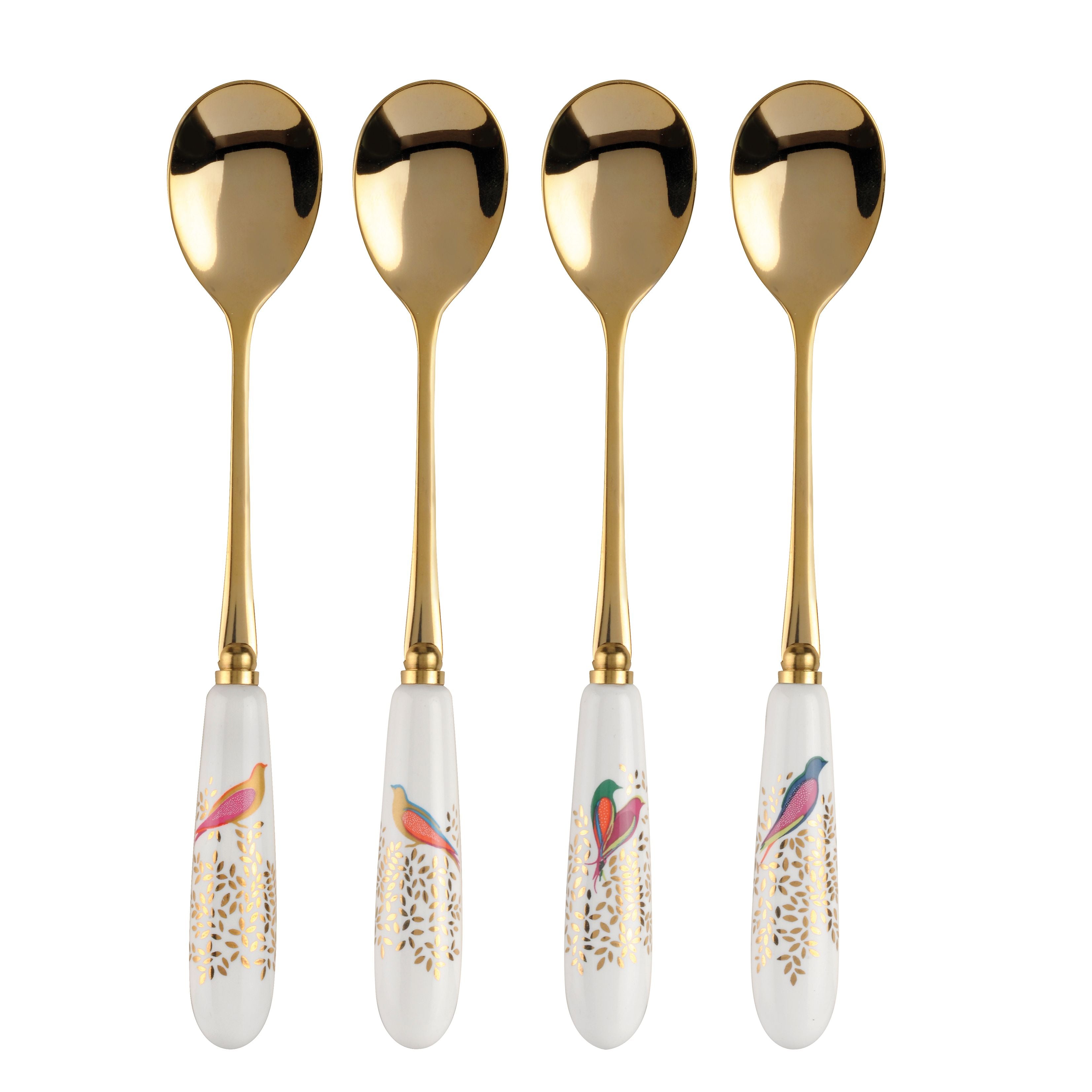  Portmeirion Sara Miller Chelsea Collection Assorted Teaspoons Set of 4 - White - Bonton