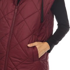 Women's Diamond Quilted Hooded Puffer Vest