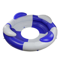 84" Inflatable Blue and White Sofa Island Swimming Pool Lounger