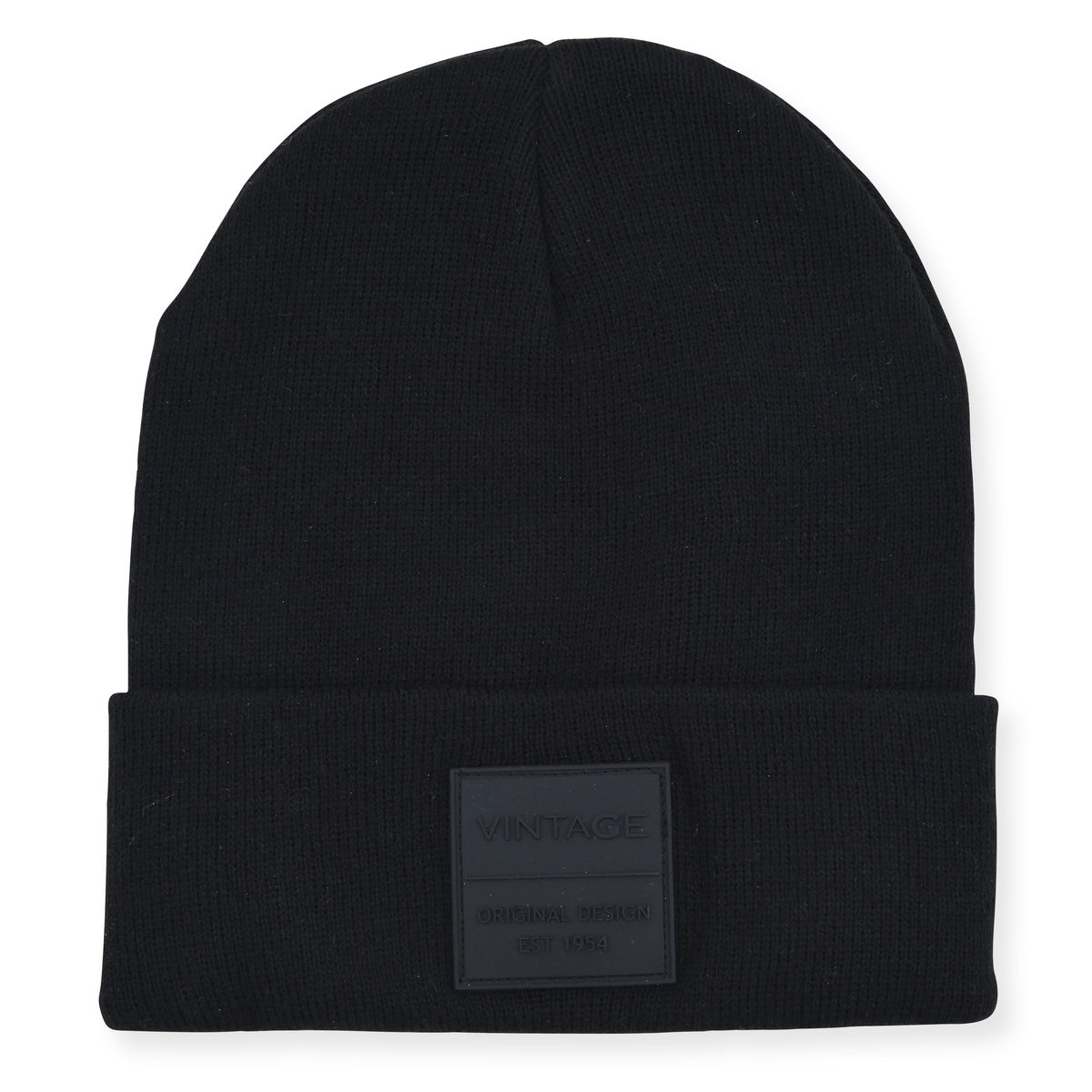  Vintage Havana Vintage Havana Black Beanie for Women & Men | Thick Cuffed Knitted Winter Hat Beanies Unisex Skull Caps| Vintage Logo Patch - Default Title - Bonton