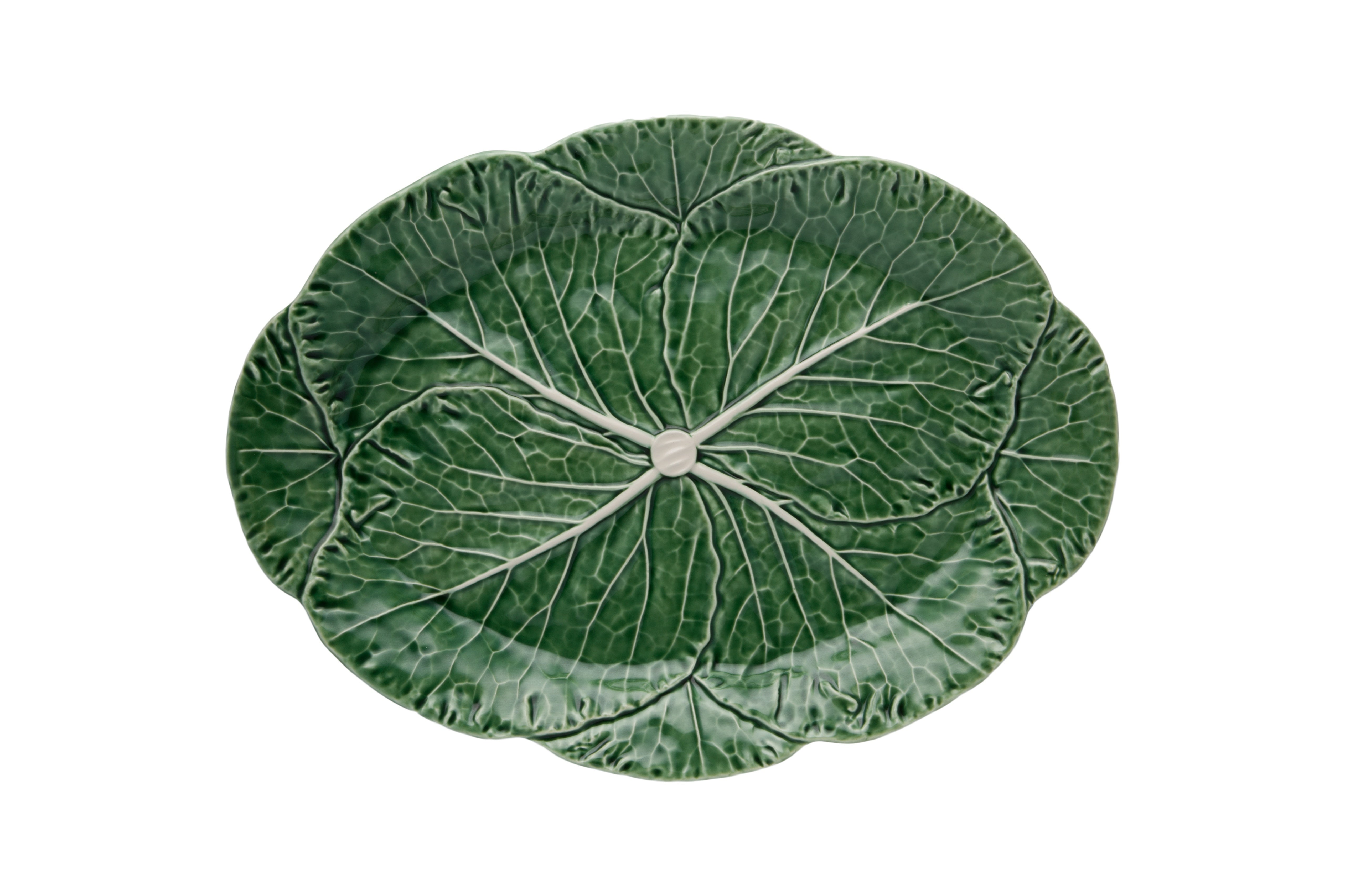  Bordallo Pinheiro Cabbage Large Oval Platter - Beige - Bonton