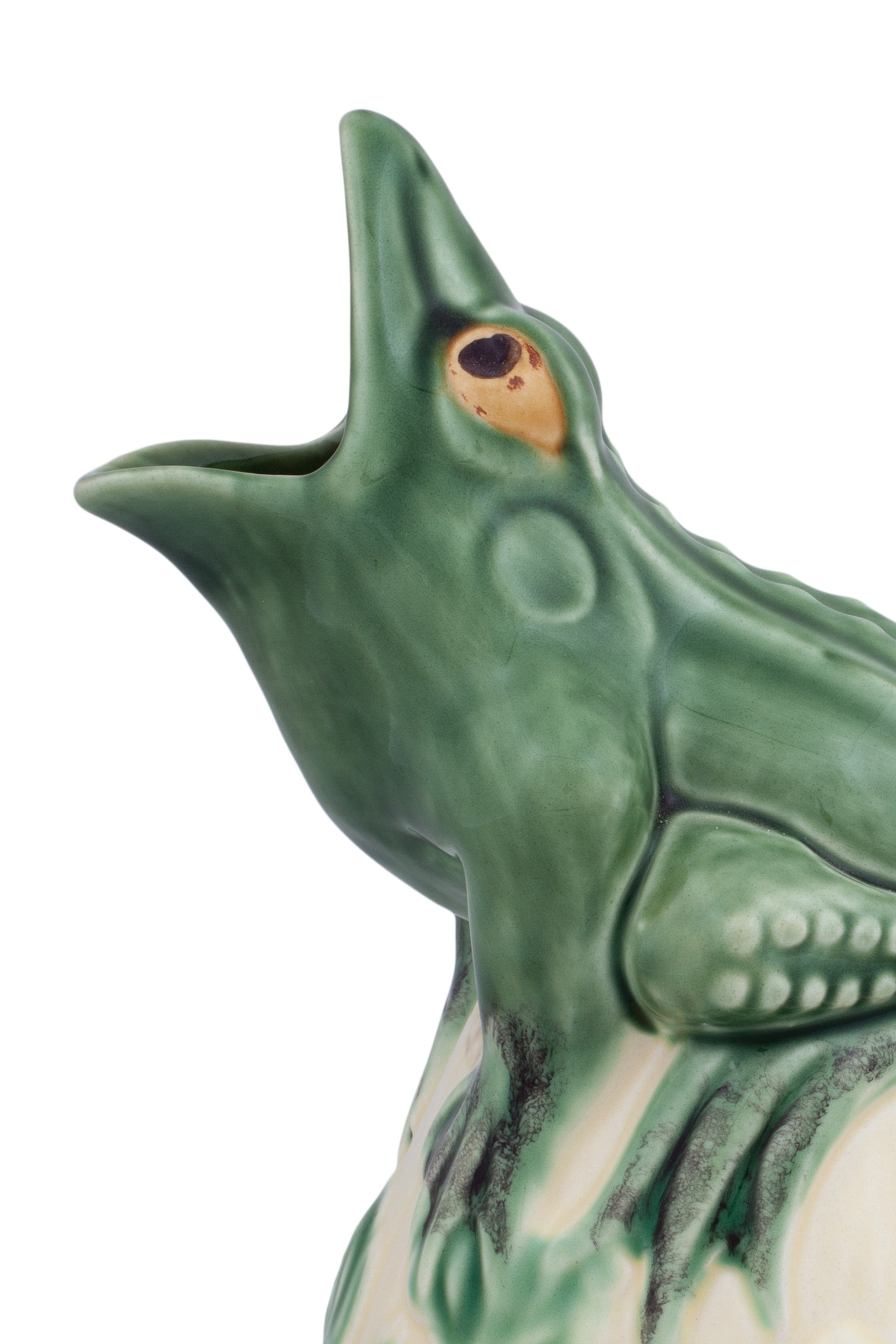  Bordallo Pinheiro Frog Pitcher - Green/White/Brown - Bonton