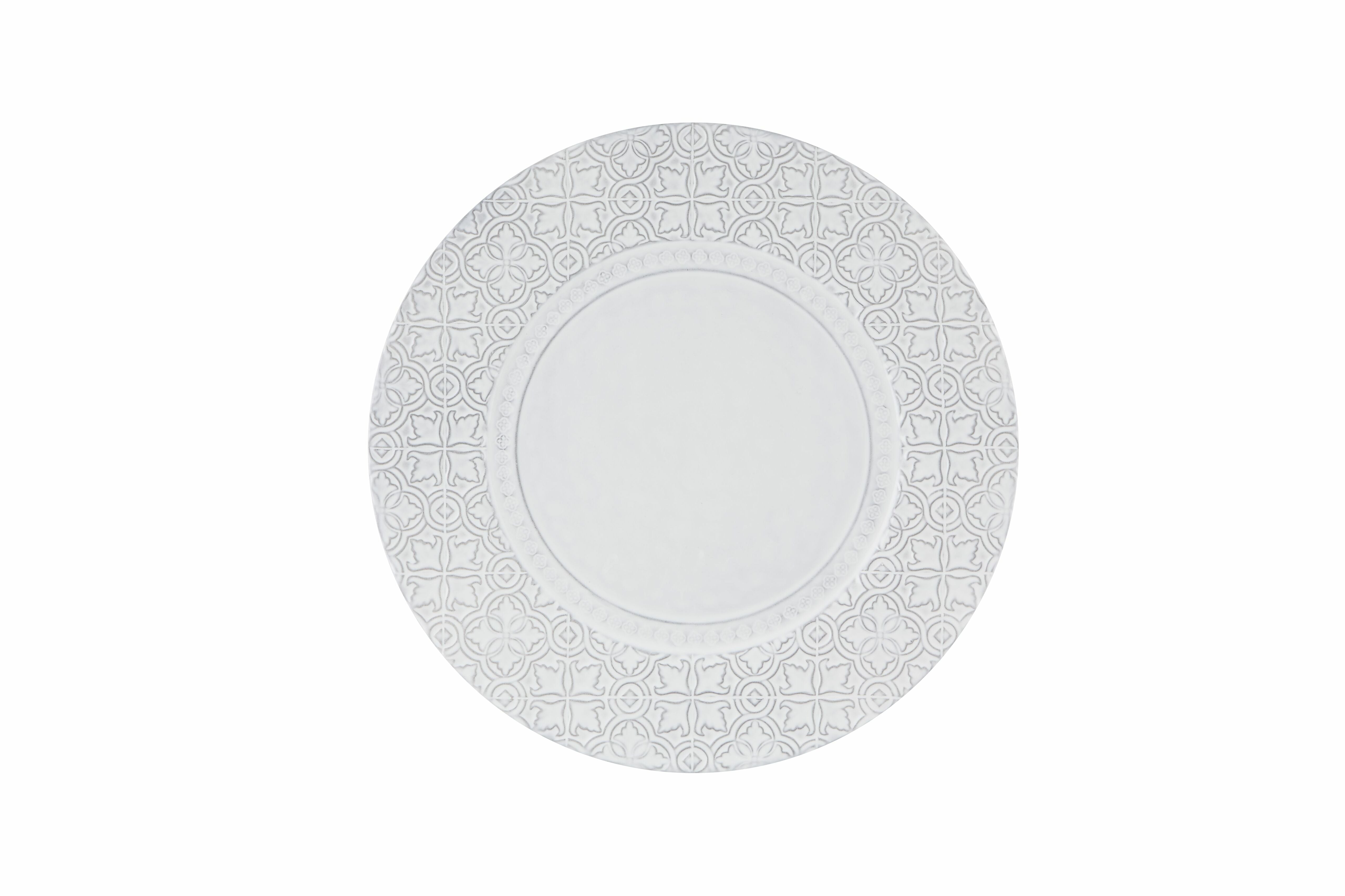  Bordallo Pinheiro Rua Nova Charger Plates Set of 2 - Antique White - Bonton