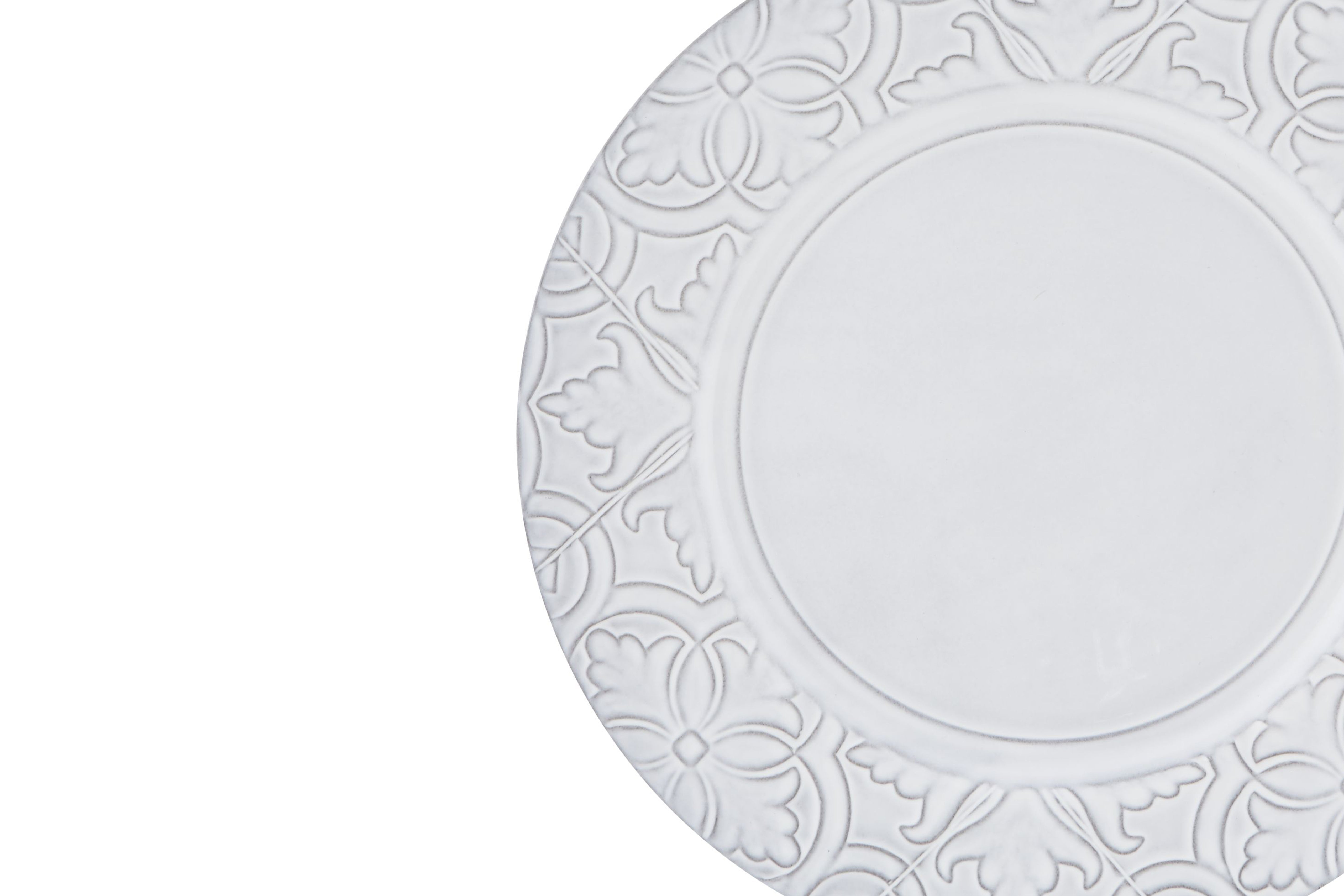  Bordallo Pinheiro Rua Nova Dinner Plates Set of 4 - Antique White - Bonton