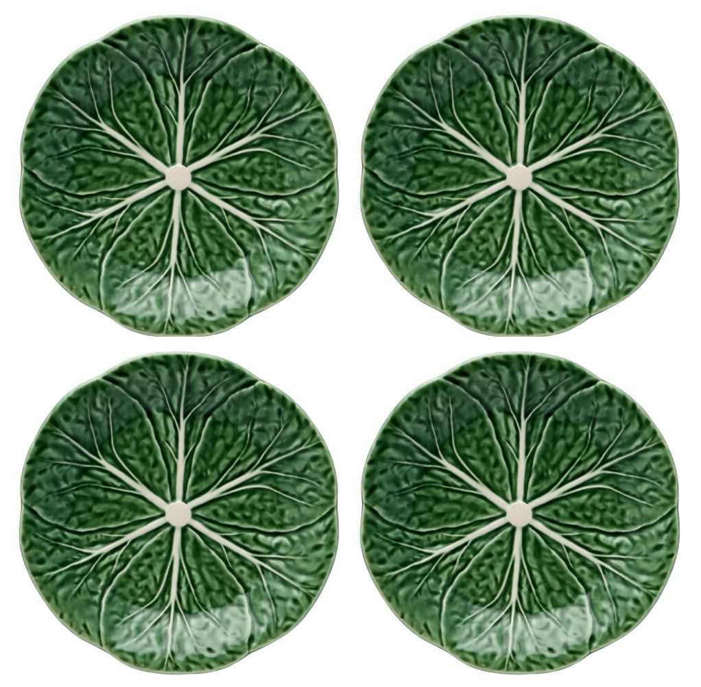  Bordallo Pinheiro Cabbage Dessert Plates Set of 4 - Green - Bonton