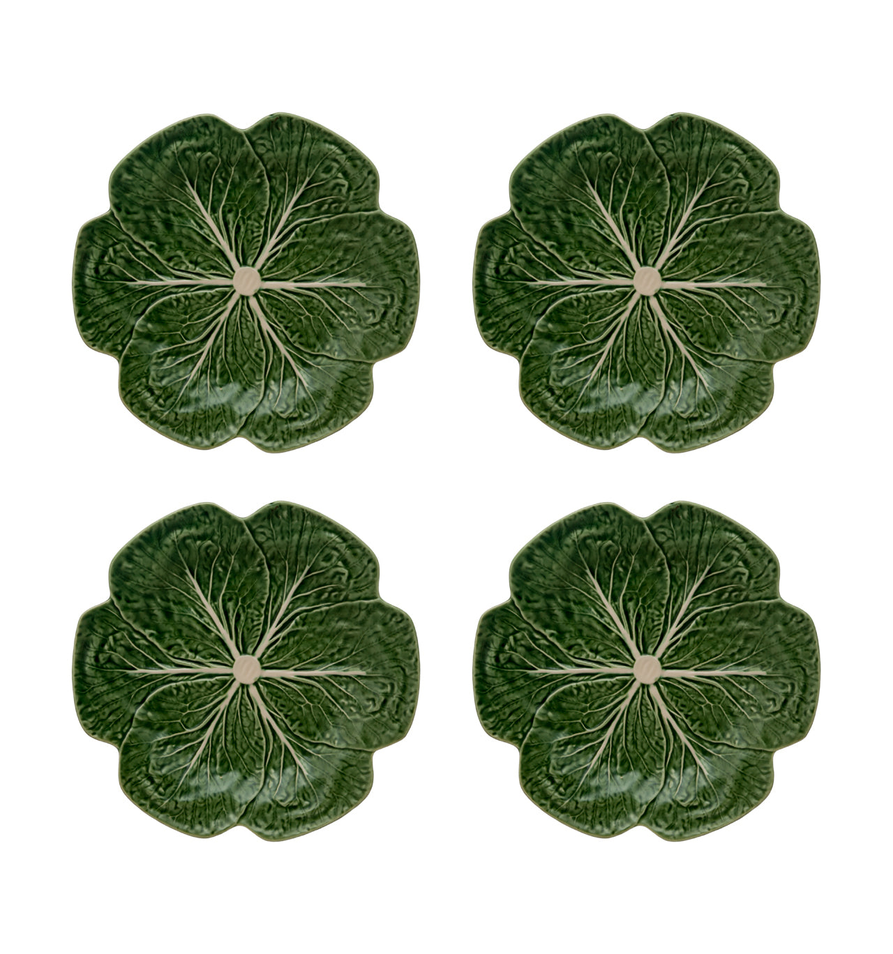  Bordallo Pinheiro Cabbage Dinner Plates Set of 4 - Beige - Bonton