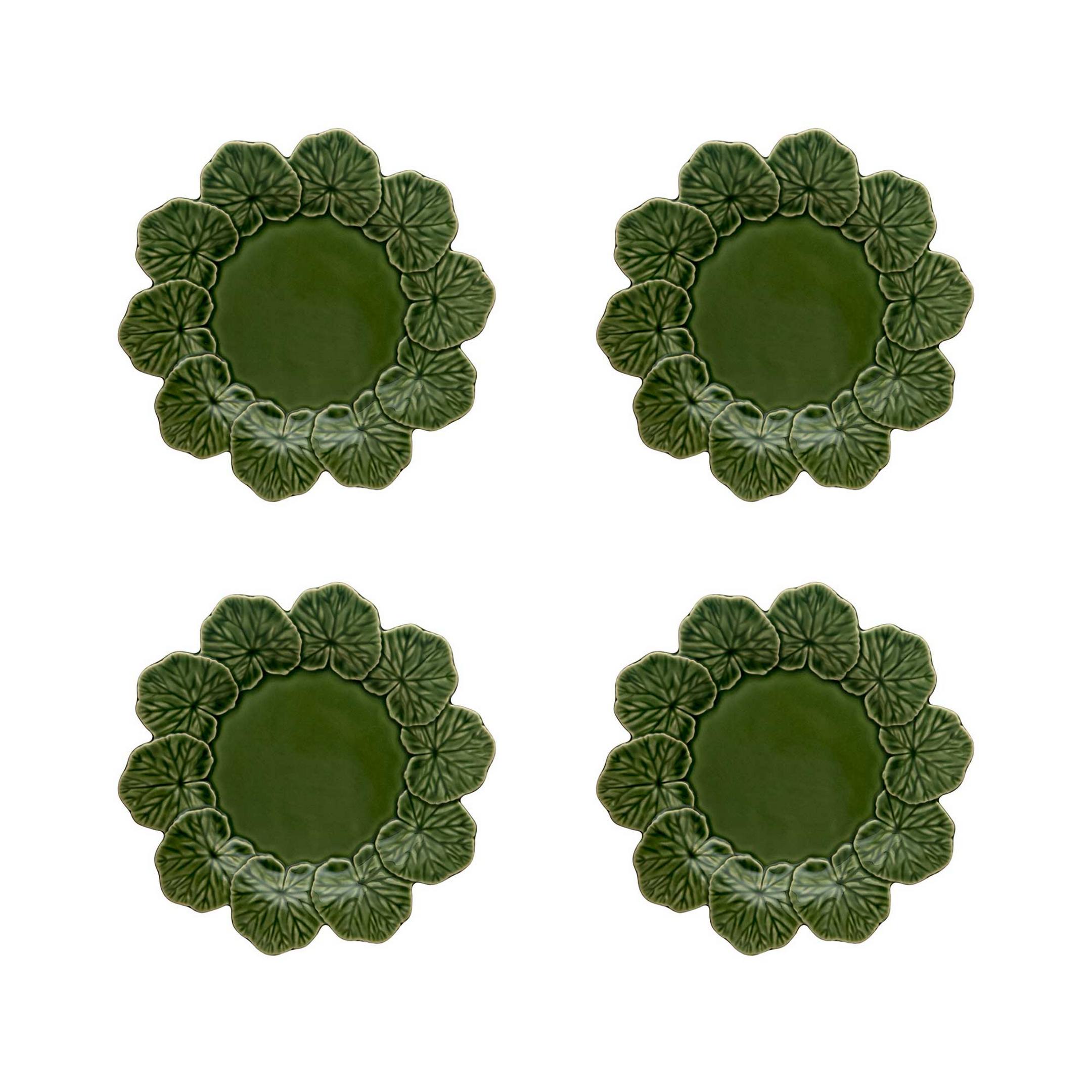  Bordallo Pinheiro Geranium Dinner Plates Set of 4 - White - Bonton