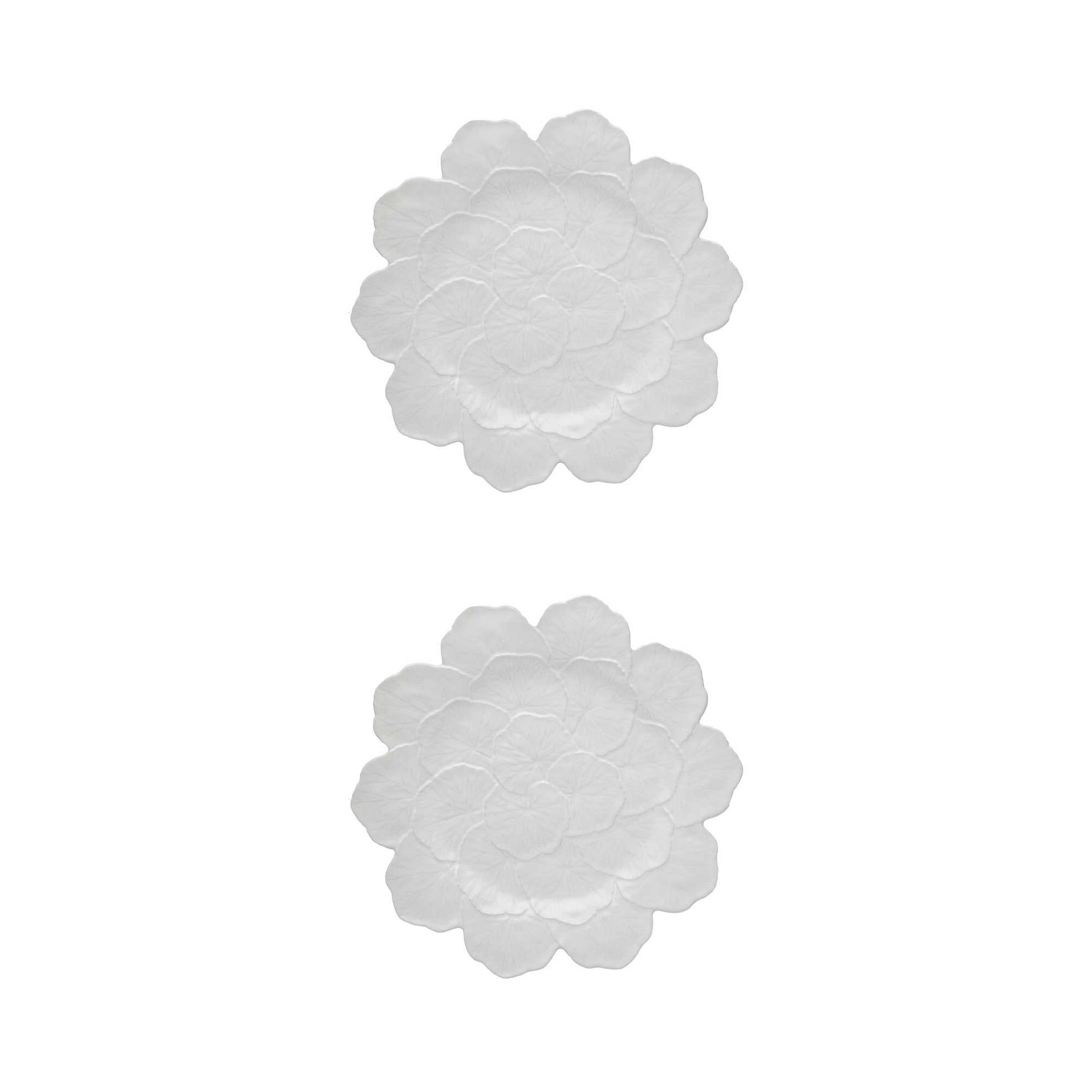  Bordallo Pinheiro Geranium Charger Plates Set of 2 - Green - Bonton