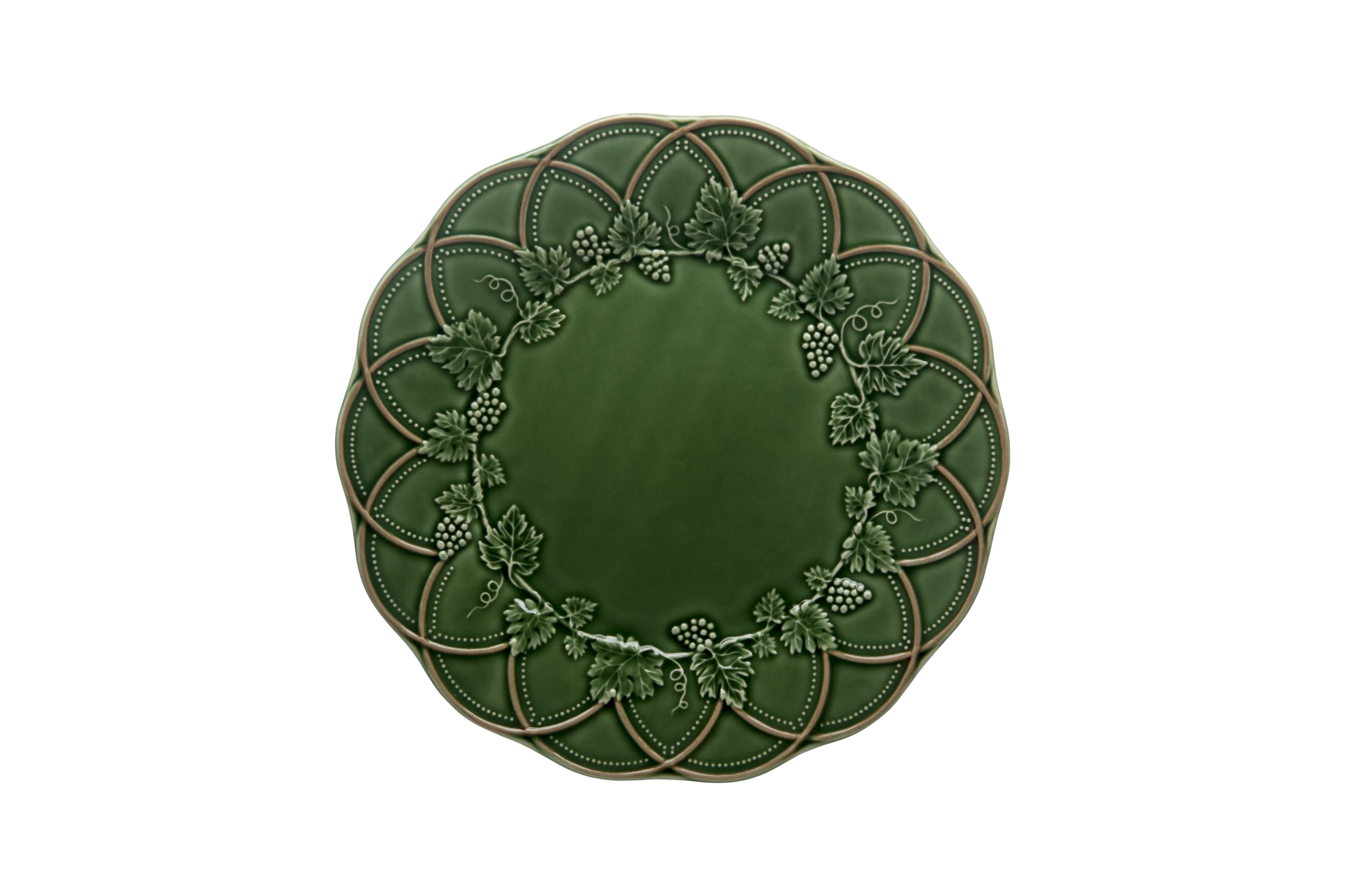  Bordallo Pinheiro Woods Charger Plates Set of 2 - Green/Brown - Bonton