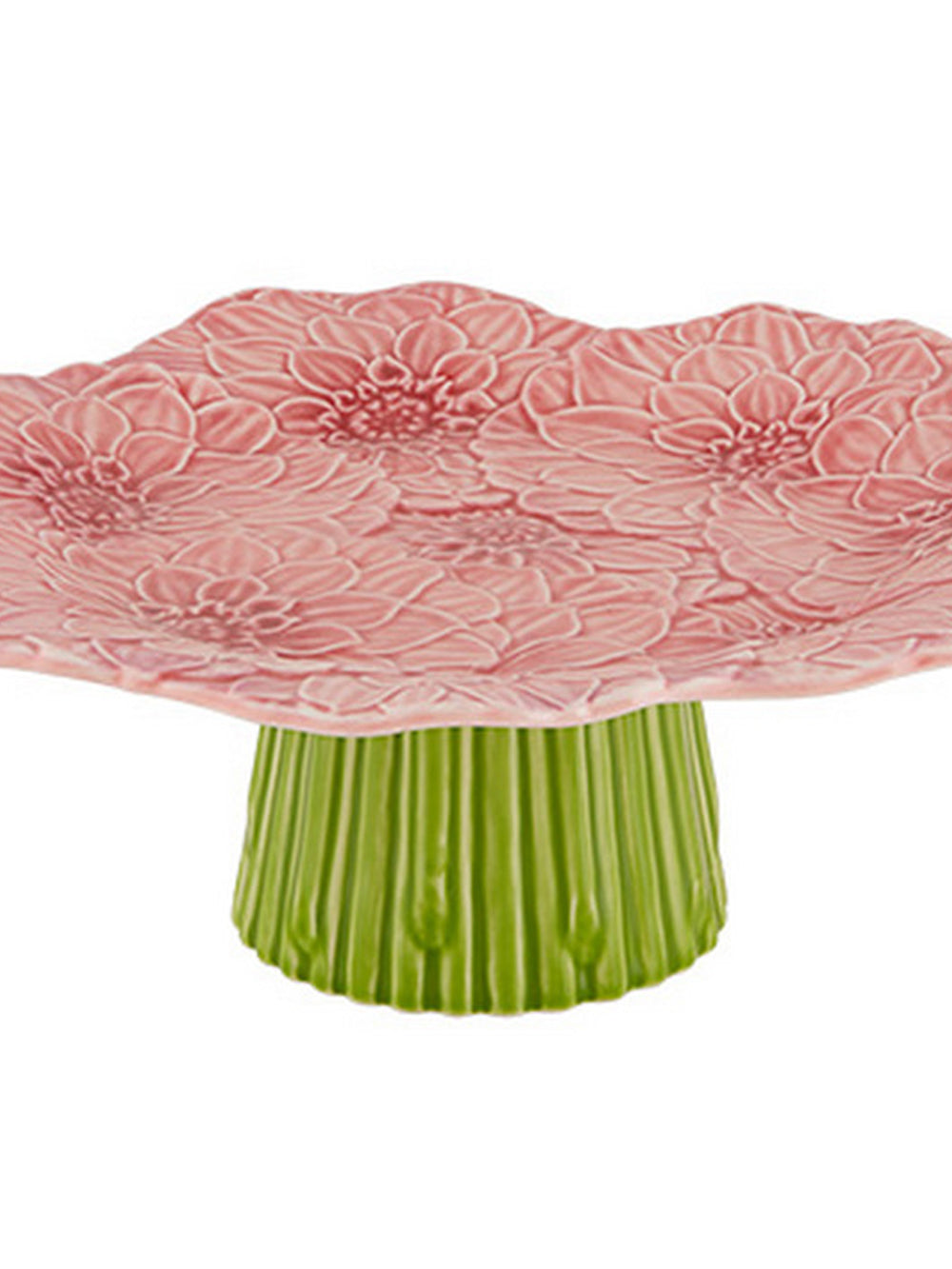  Bordallo Pinheiro Maria Flor Medium Cake Stand - Pink/Green - Bonton