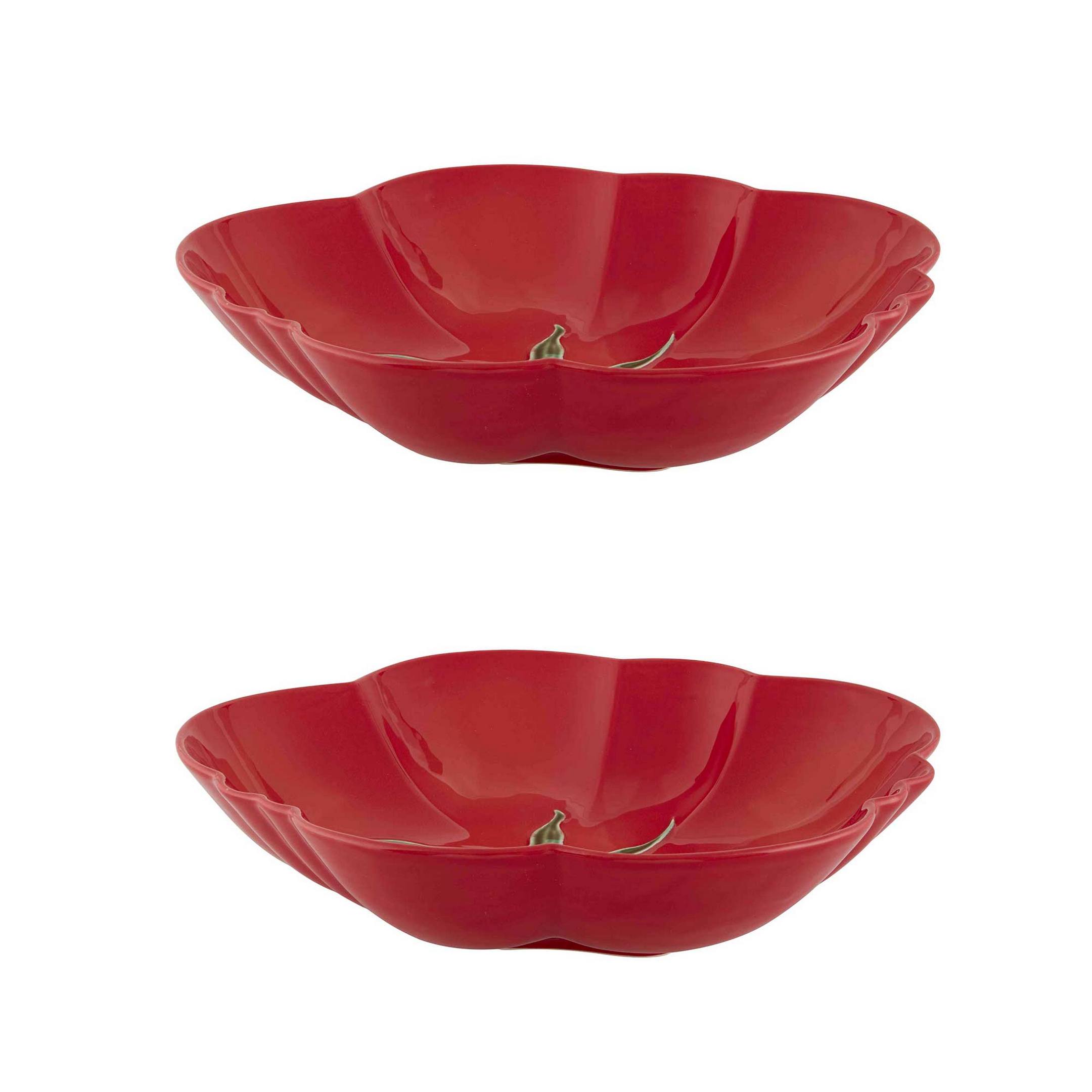  Bordallo Pinheiro Tomato Pasta Bowls Set of 2 - Red - Bonton