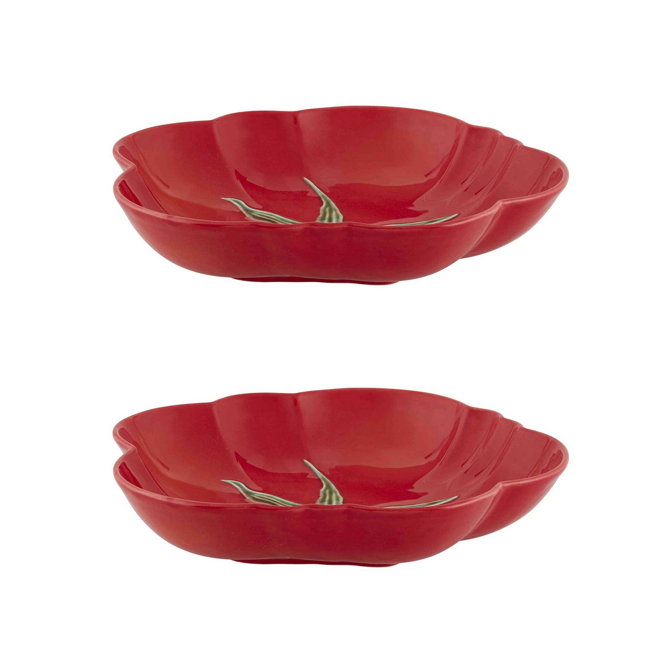  Bordallo Pinheiro Tomato Pasta Plates Set of 2 - Red - Bonton