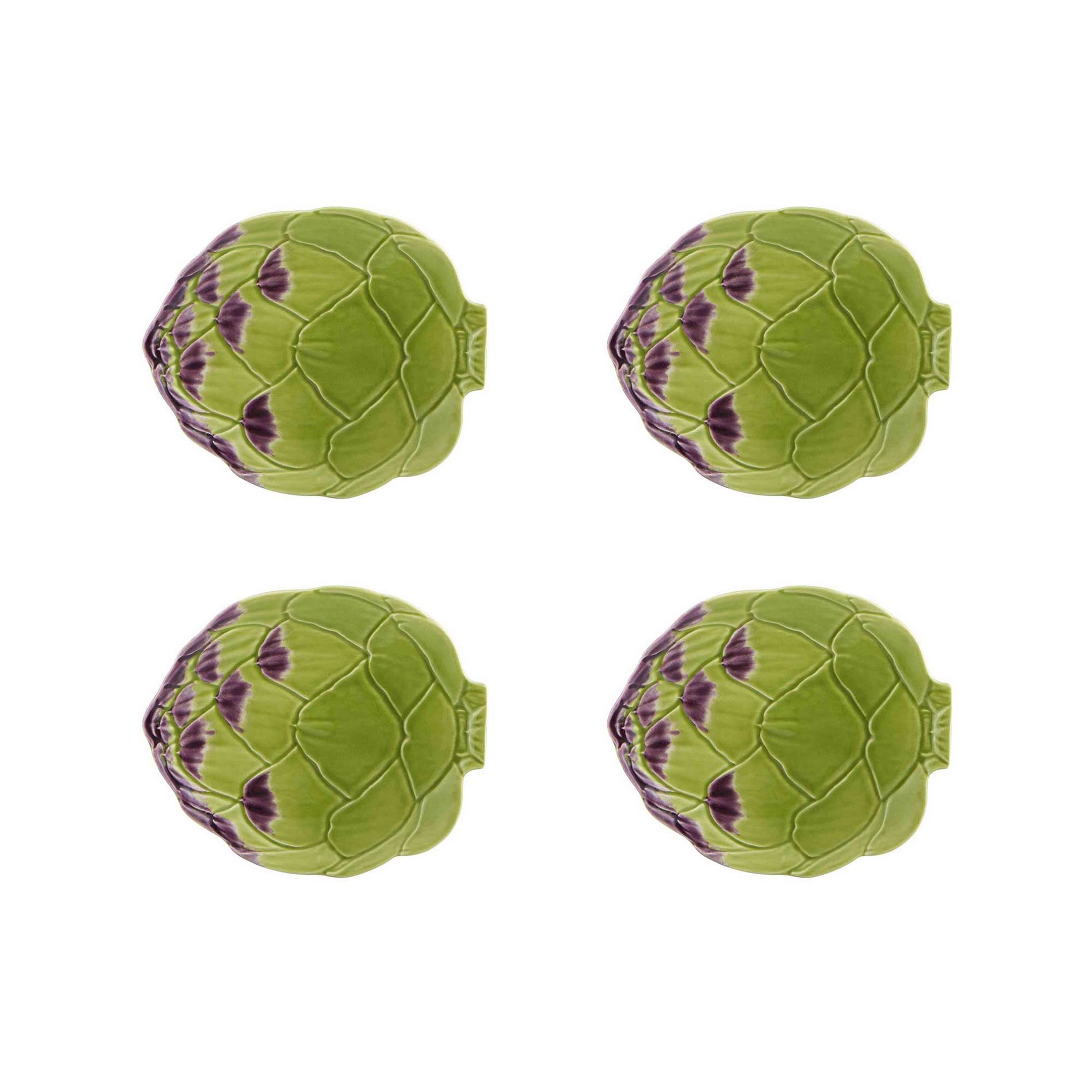  Bordallo Pinheiro Artichoke Bread Plates Set of 4 - Green - Bonton