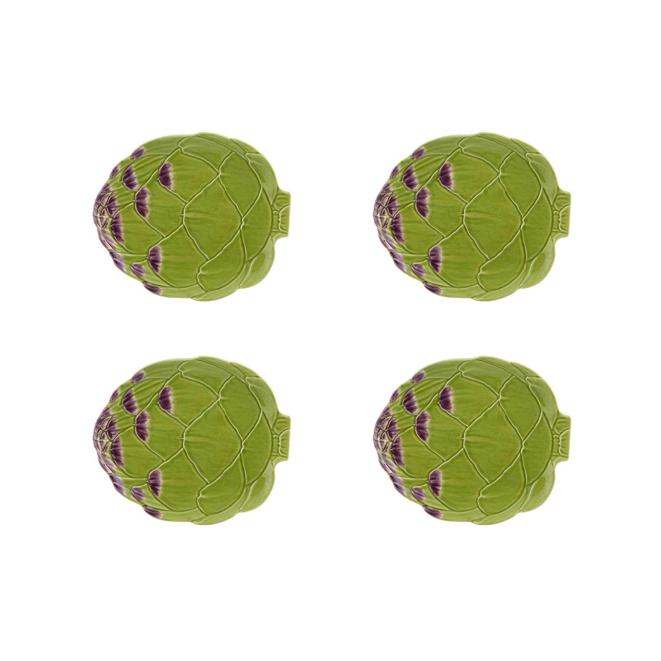  Bordallo Pinheiro Artichoke Fruit Plates Set of 4 - Green - Bonton