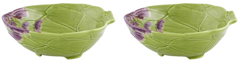  Bordallo Pinheiro Artichoke Pasta Plates Set of 2 - Green - Bonton