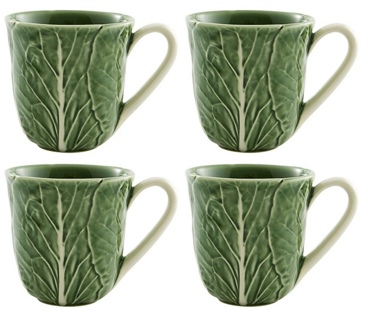  Bordallo Pinheiro Cabbage Mugs Set of 4 - Green - Bonton