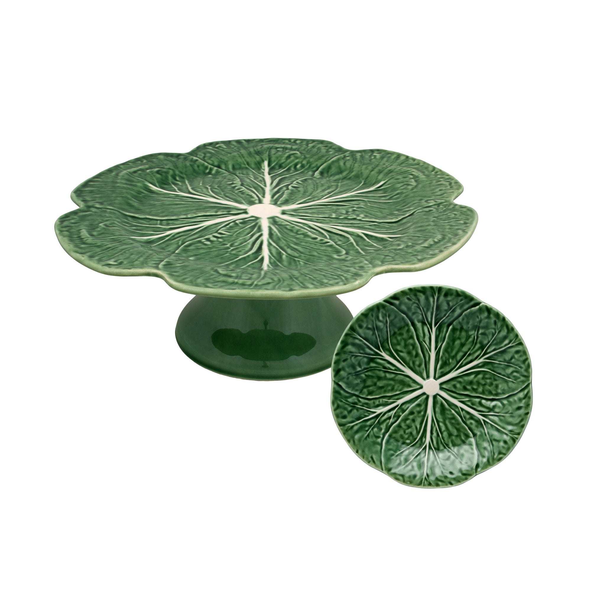  Bordallo Pinheiro Cabbage Cake Stand - Green - Bonton