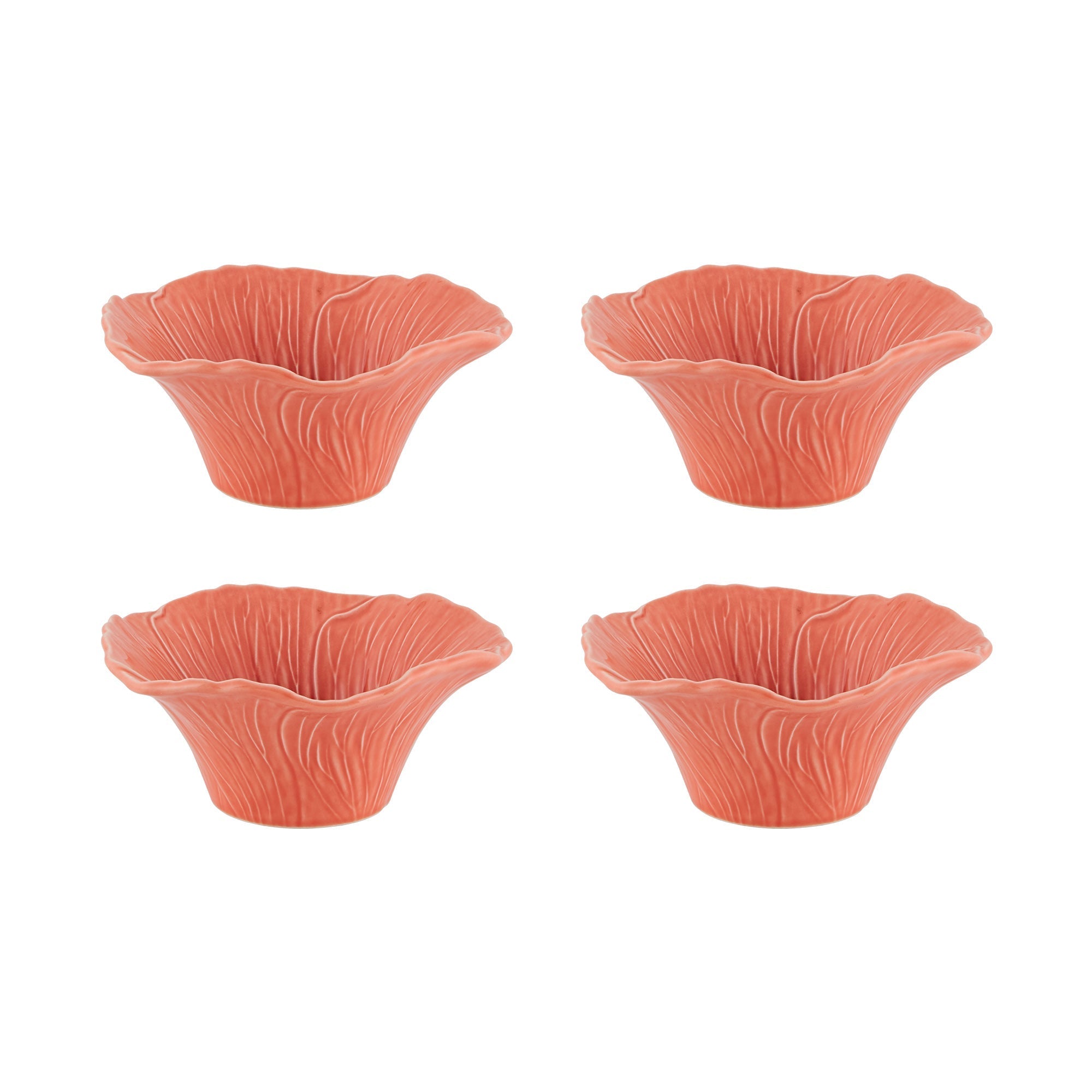  Bordallo Pinheiro Maria Flor Hollyhock Bowls Set of 4 - Pink - Bonton