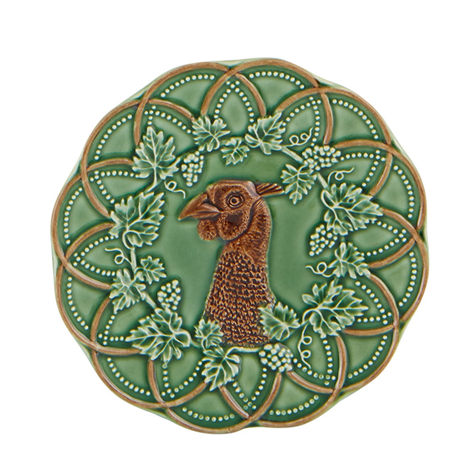  Bordallo Pinheiro Woods Pheasant Bread & Butter Plates Set of 4 - Green - Bonton