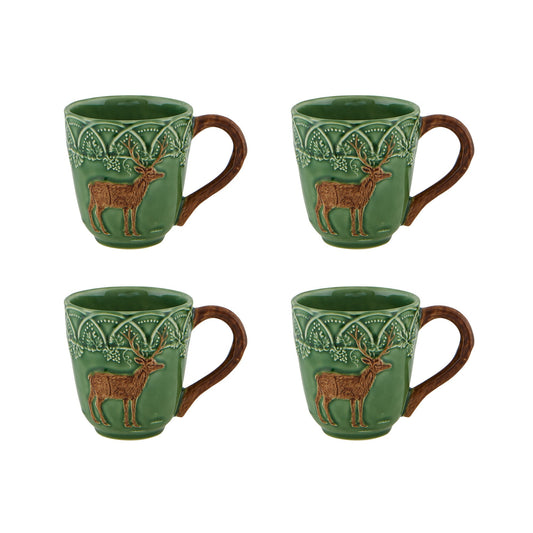 Woods Deer Mugs Set of 4