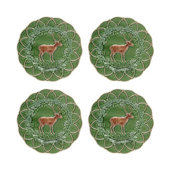 Woods Deer Snack Plates Set of 4