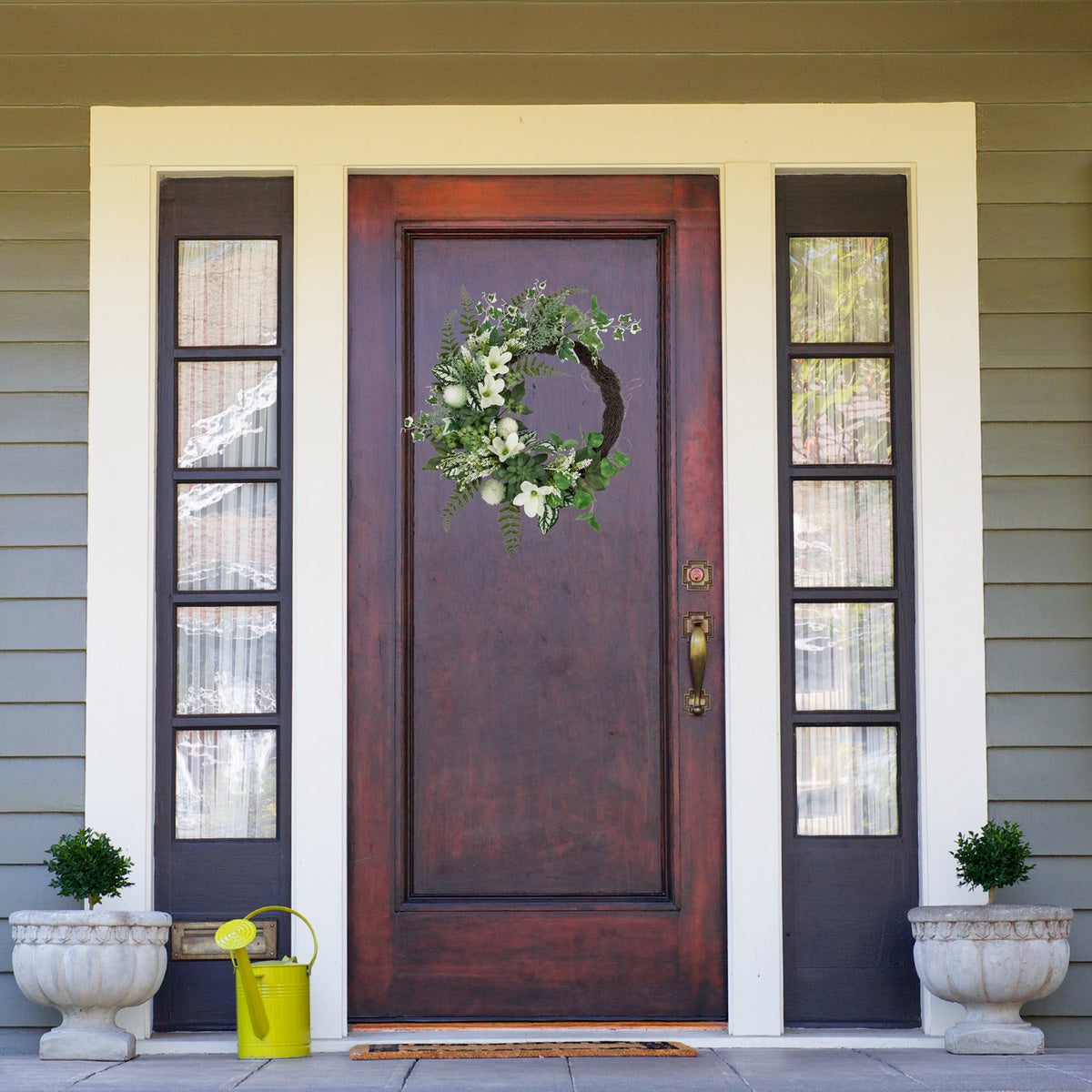  Northlight Hellebores and Ivy Artificial Spring Floral Wreath  24-Inch - Default Title - Bonton
