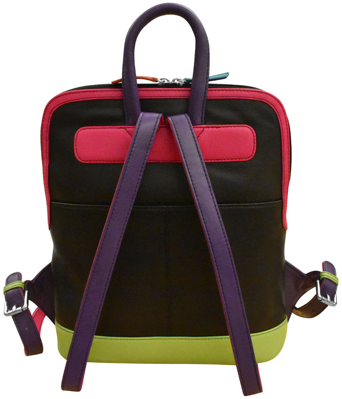  Ili New York Leather Multicolor Backpack Black Brights - Black Brights - Bonton